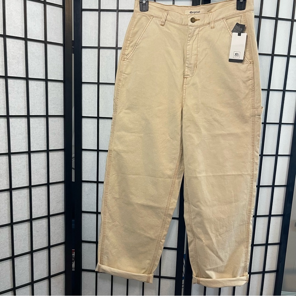 NWT Rip Curl Holiday Denim Pants in Khaki M